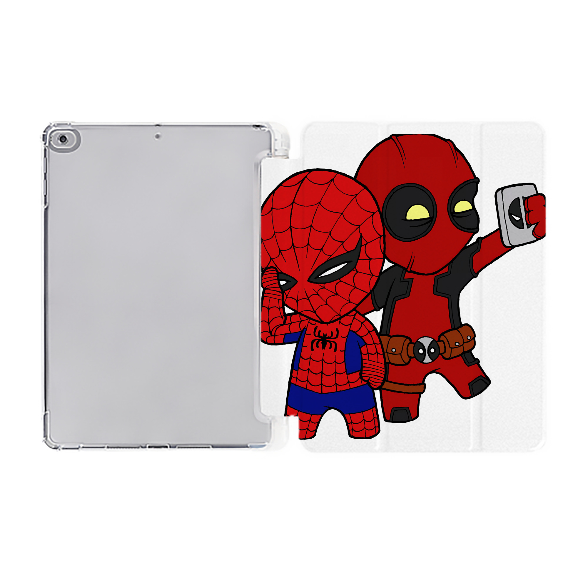 （画像用） Deadpool デッドプール IPad ケース ペン収納付き 三つ折りスタンド PUレザー×シリコン 対応機種9.5/10.5/10.9インチ